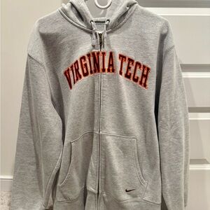 Virginia Tech VT Nike Gray Zip-Up Hoodie
